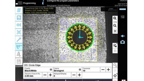 Detection of characteristics with VisionLine Detect